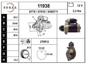 EAI 11938 starteris 
 Elektros įranga -> Starterio sistema -> Starteris
0051512901