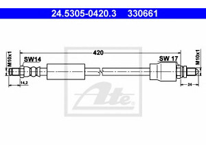 ATE 24.5305-0420.3 stabdžių žarnelė 
 Stabdžių sistema -> Stabdžių žarnelės
1013455, 95AB-2282-DB