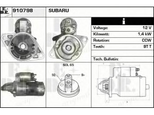 EDR 910798 starteris 
 Elektros įranga -> Starterio sistema -> Starteris
M0T20171, M0T20175, M1T84481, M1T86481