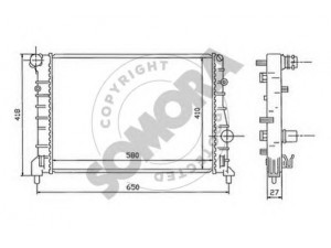 SOMORA 010140B radiatorius, variklio aušinimas 
 Aušinimo sistema -> Radiatorius/alyvos aušintuvas -> Radiatorius/dalys
46743393, 46842846