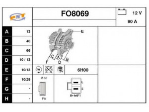 SNRA FO8069 kintamosios srovės generatorius 
 Elektros įranga -> Kint. sr. generatorius/dalys -> Kintamosios srovės generatorius
93AC18300BA, K80118300C, KL1118300D