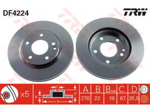 TRW DF4224 stabdžių diskas 
 Dviratė transporto priemonės -> Stabdžių sistema -> Stabdžių diskai / priedai
4144210012, A4144210012