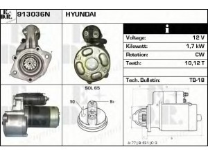 EDR 913036N starteris 
 Elektros įranga -> Starterio sistema -> Starteris
M2T25781, M2T52506, M2T56171, M2T56181