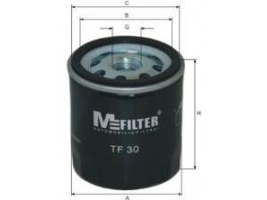 MFILTER TF 30 alyvos filtras 
 Techninės priežiūros dalys -> Techninės priežiūros intervalai
1026 285, 1070 523, 1072 434, 1143 677