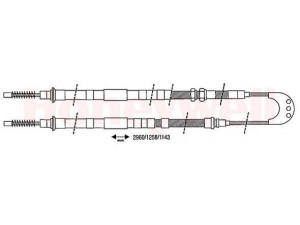 BENDIX 431227B trosas, stovėjimo stabdys 
 Stabdžių sistema -> Valdymo svirtys/trosai
6161952, 6168200, 83AB2A603AF