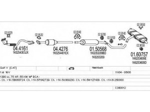 MTS C380812012123 išmetimo sistema 
 Išmetimo sistema -> Išmetimo sistema, visa