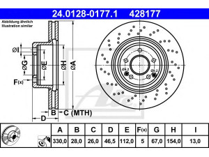 ATE 24.0128-0177.1 stabdžių diskas 
 Stabdžių sistema -> Diskinis stabdys -> Stabdžių diskas
203 421 13 12