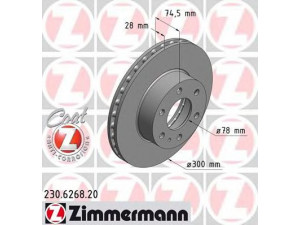 ZIMMERMANN 230.6268.20 stabdžių diskas 
 Dviratė transporto priemonės -> Stabdžių sistema -> Stabdžių diskai / priedai
299 6131, 504121605