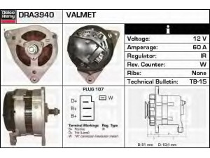 DELCO REMY DRA3940 kintamosios srovės generatorius
110968, 6173461