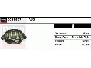 DELCO REMY DC81957 stabdžių apkaba 
 Dviratė transporto priemonės -> Stabdžių sistema -> Stabdžių apkaba / priedai
895615124A