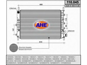 AHE 110.045 radiatorius, variklio aušinimas 
 Aušinimo sistema -> Radiatorius/alyvos aušintuvas -> Radiatorius/dalys
1029459