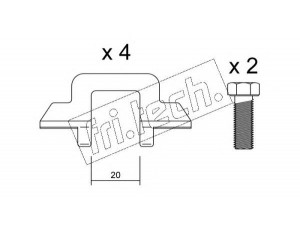 fri.tech. KIT.037 priedų komplektas, diskinių stabdžių trinkelės