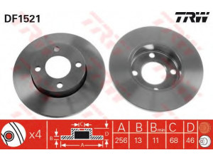 TRW DF1521 stabdžių diskas 
 Dviratė transporto priemonės -> Stabdžių sistema -> Stabdžių diskai / priedai
431615301, 443615301