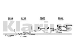 KLARIUS 700037U išmetimo sistema 
 Išmetimo sistema -> Išmetimo sistema, visa