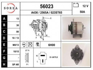 EAI 56023 kintamosios srovės generatorius 
 Elektros įranga -> Kint. sr. generatorius/dalys -> Kintamosios srovės generatorius
R21318300B, RF20118300, K74018300B