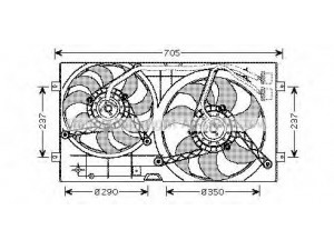 PRASCO VW7503 ventiliatorius, radiatoriaus 
 Aušinimo sistema -> Oro aušinimas
1J0959455M, 1J0959455M, 6N0959455L