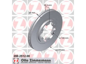 ZIMMERMANN 200.2512.00 stabdžių diskas 
 Stabdžių sistema -> Diskinis stabdys -> Stabdžių diskas
1 954 433, 1 954 434, 40206-0F000