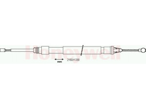 BENDIX 433121B trosas, stovėjimo stabdys 
 Stabdžių sistema -> Valdymo svirtys/trosai
4745X4