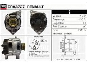 DELCO REMY DRA3727 kintamosios srovės generatorius 
 Elektros įranga -> Kint. sr. generatorius/dalys -> Kintamosios srovės generatorius
7700104209, 7700424582, 7700424595