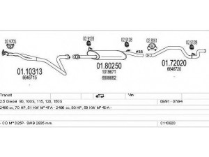 MTS C110820019864 išmetimo sistema 
 Išmetimo sistema -> Išmetimo sistema, visa