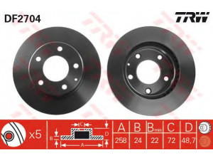 TRW DF2704 stabdžių diskas 
 Dviratė transporto priemonės -> Stabdžių sistema -> Stabdžių diskai / priedai
3395510, 3898529, F32Z1125A, C00Y3325X