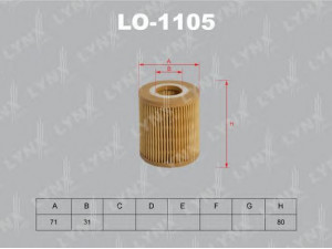 LYNXauto LO-1105 alyvos filtras 
 Filtrai -> Alyvos filtras
11 42 7 501 676, 11 42 7 508 969