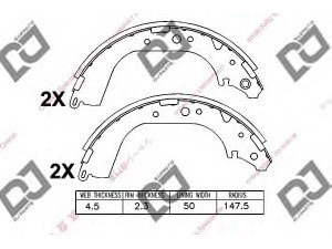 DJ PARTS BS1001 stabdžių trinkelių komplektas 
 Techninės priežiūros dalys -> Papildomas remontas
0449526050, 0449526051, 0449526060