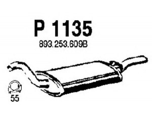 FENNO P1135 galinis duslintuvas 
 Išmetimo sistema -> Duslintuvas
893253078C, 893253078Q, 893253609B