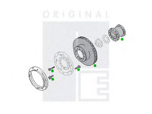 PE Automotive 2311-11913-0418-01 rato stebulė; stabdžių diskas