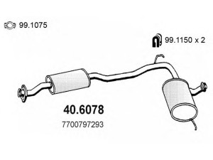 ASSO 40.6078 vidurinis duslintuvas 
 Išmetimo sistema -> Duslintuvas
7700797293