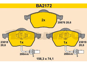 BARUM BA2172 stabdžių trinkelių rinkinys, diskinis stabdys 
 Techninės priežiūros dalys -> Papildomas remontas
8E0 698 151 K, 4B0 698 151 N, 8E0 698 151 J