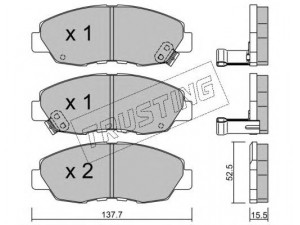 TRUSTING 393.1 stabdžių trinkelių rinkinys, diskinis stabdys 
 Techninės priežiūros dalys -> Papildomas remontas
45022-S01-A01, 45022-S01-A02, 45022-S10-000