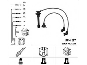 NGK 8240 uždegimo laido komplektas 
 Kibirkšties / kaitinamasis uždegimas -> Uždegimo laidai/jungtys
32700-P14-A00, 32700-PTO-000