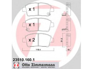 ZIMMERMANN 23510.160.1 stabdžių trinkelių rinkinys, diskinis stabdys 
 Techninės priežiūros dalys -> Papildomas remontas
044650W050, 0446513020, 0446513050