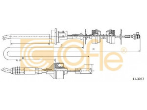 COFLE 11.3037 sankabos trosas 
 Dviratė transporto priemonės -> Kabeliai ir tachometro velenaai -> Sankabos trosas
2150F9, 2150K4, 2150L6