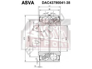 ASVA DAC43790041-38 rato guolis 
 Ašies montavimas/vairavimo mechanizmas/ratai -> Rato stebulė/montavimas -> Rato guolis