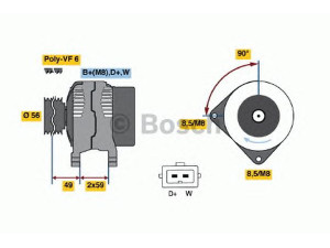 BOSCH 0 123 310 035 kintamosios srovės generatorius 
 Elektros įranga -> Kint. sr. generatorius/dalys -> Kintamosios srovės generatorius
038 903 023 G, 038 903 023 G