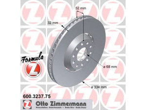 ZIMMERMANN 600.3237.75 stabdžių diskas 
 Dviratė transporto priemonės -> Stabdžių sistema -> Stabdžių diskai / priedai
3B7 615 301 B