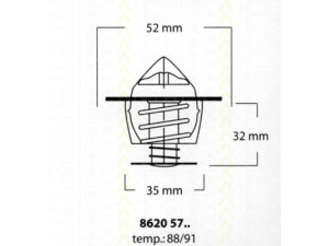 TRISCAN 8620 5791 termostatas, aušinimo skystis 
 Aušinimo sistema -> Termostatas/tarpiklis -> Thermostat
1001993, 948M8575AA, YF09-15-171