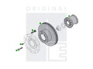 PE Automotive 2313-11412-0272-02 rato stebulė; stabdžių diskas