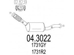 MTS 04.3022 katalizatoriaus keitiklis 
 Išmetimo sistema -> Katalizatoriaus keitiklis
1731GY, 1731R2