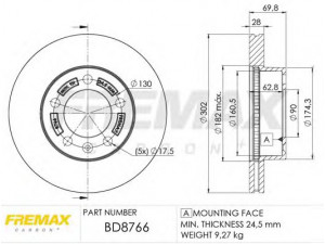 FREMAX BD-8766 stabdžių diskas 
 Dviratė transporto priemonės -> Stabdžių sistema -> Stabdžių diskai / priedai
40206-00Q0G, 4419359, 8200688880
