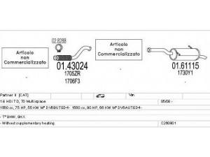 MTS C260801016409 išmetimo sistema 
 Išmetimo sistema -> Išmetimo sistema, visa