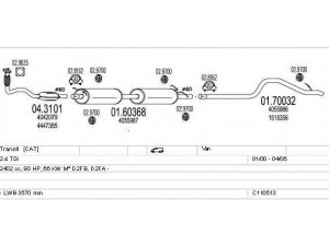 MTS C110513009120 išmetimo sistema 
 Išmetimo sistema -> Išmetimo sistema, visa