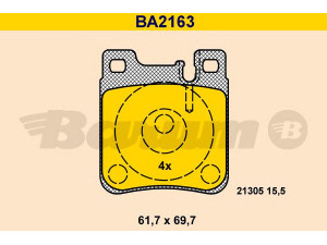 BARUM BA2163 stabdžių trinkelių rinkinys, diskinis stabdys 
 Techninės priežiūros dalys -> Papildomas remontas
0 5143 633AA, 5143 633AA, 002 420 05 20