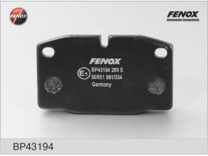 FENOX BP43194 stabdžių trinkelių rinkinys, diskinis stabdys 
 Techninės priežiūros dalys -> Papildomas remontas
1605586, 1605788, 90398759, 09198688