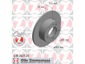 ZIMMERMANN 430.2627.20 stabdžių diskas 
 Dviratė transporto priemonės -> Stabdžių sistema -> Stabdžių diskai / priedai
43206-00Q0A, 44 19 362, 4320 003 67R