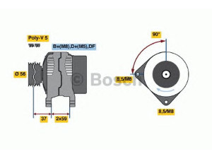 BOSCH 0 986 040 600 kintamosios srovės generatorius 
 Elektros įranga -> Kint. sr. generatorius/dalys -> Kintamosios srovės generatorius
028 903 028 F