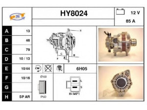 SNRA HY8024 kintamosios srovės generatorius 
 Elektros įranga -> Kint. sr. generatorius/dalys -> Kintamosios srovės generatorius
OK55418300, OK55418300A, OK55518300