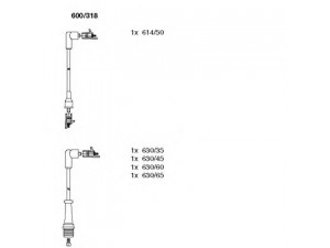 BREMI 600/318 uždegimo laido komplektas 
 Kibirkšties / kaitinamasis uždegimas -> Uždegimo laidai/jungtys